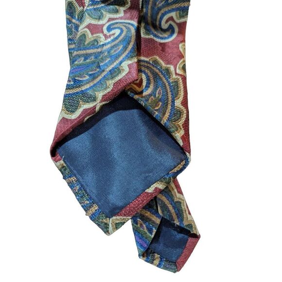 Aquascutum Men's Multicolor Paisley Silk Neck Tie - Picture 2 of 4